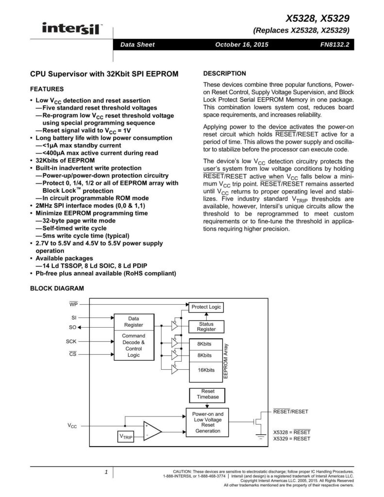 cpu-supervisor-with-32kbit-spi-eeprom---intersil-x5328-x5329-datasheet.pdf