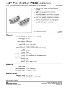 3m-mini-d-ribbon-mdr-connectors-050-boardmount-thru-hole-right-angle-receptacle-shielded-102-series-datasheet.pdf
