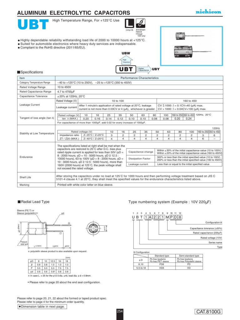 nichicon-aluminum-electrolytic-capacitors-ubt-series-datasheet.pdf