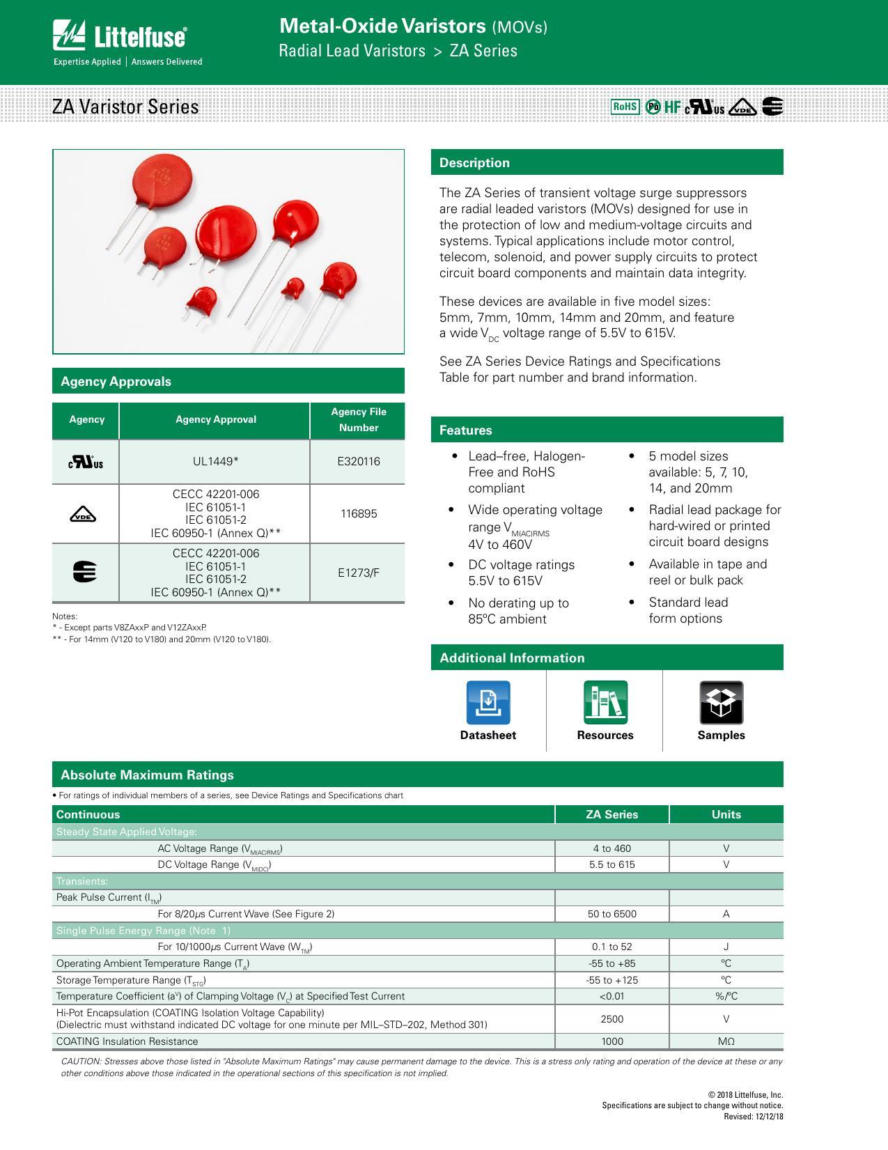 za-series-radial-lead-varistors-datasheet-by-littelfuse.pdf