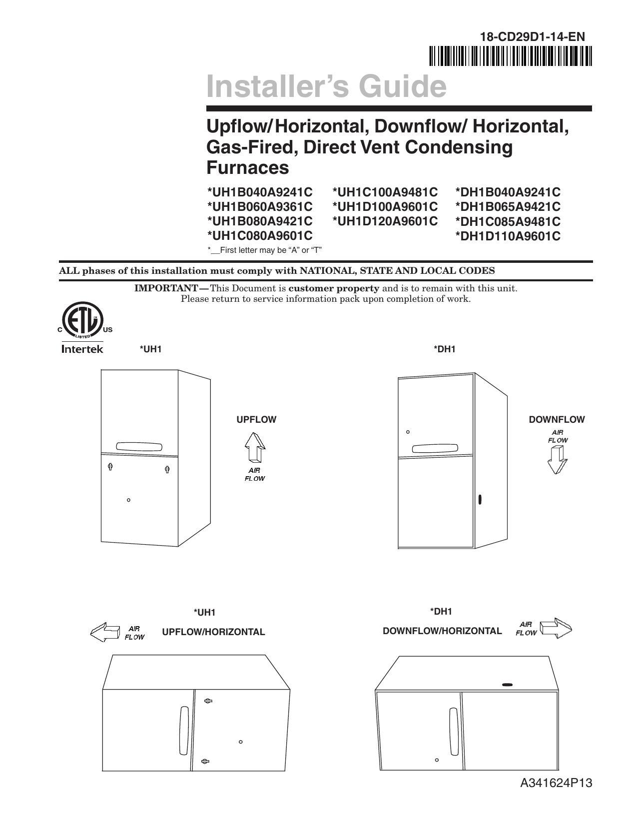 trane-installers-guide-for-upflowhorizontal-and-downflowhorizontal-gas-fired-direct-vent-condensing-furnaces.pdf