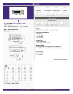 kycon-k22x-series-d-subminiature-right-angle-pcb-mount-connectors-datasheet.pdf