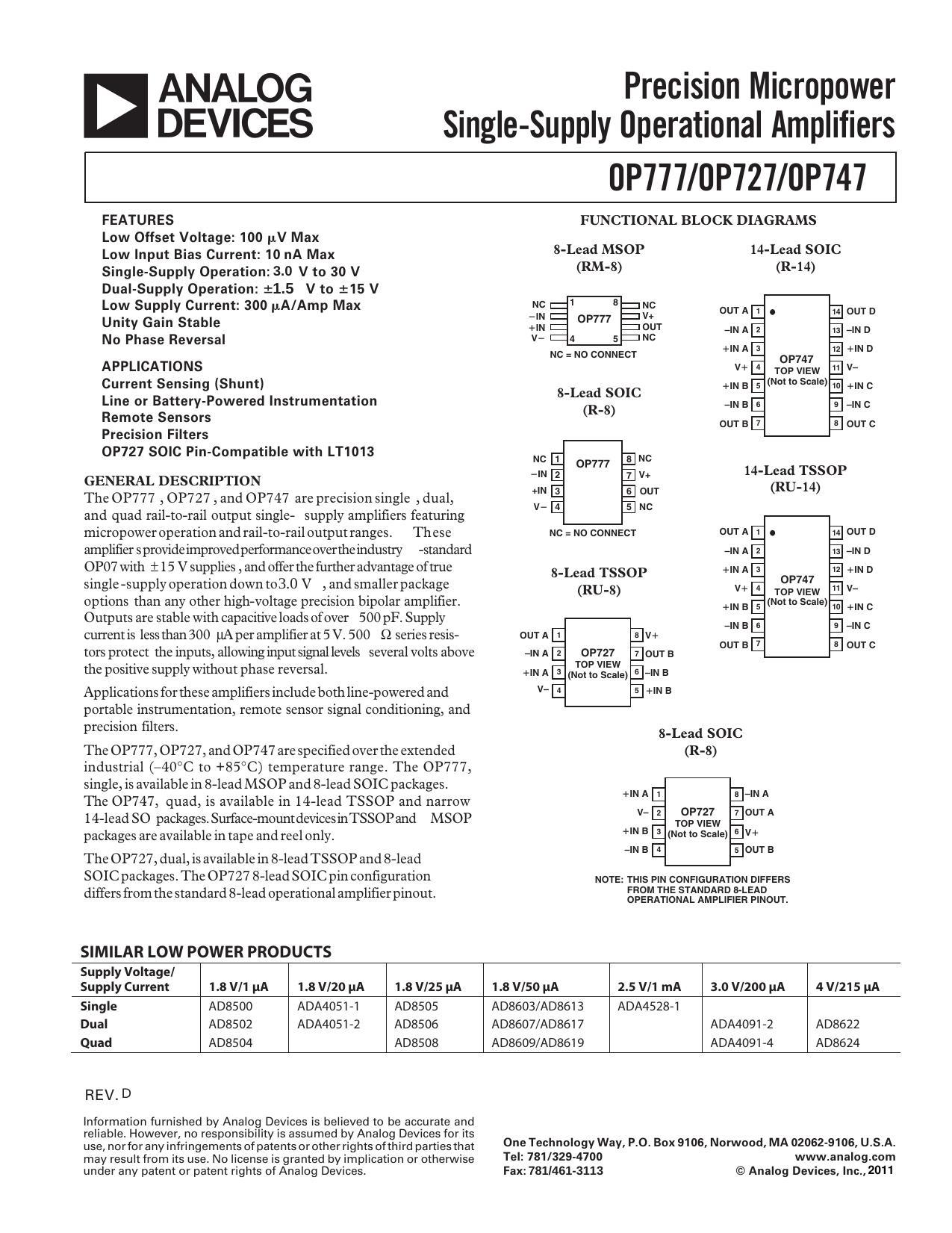 precision-micropower-single-supply-operational-amplifiers-op77iop727op747.pdf