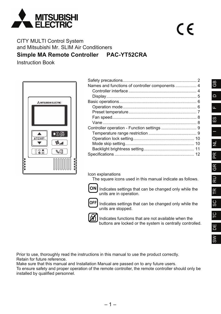 city-multi-control-system-and-mitsubishi-mr-slim-air-conditioners-simple-ma-remote-controller-pac-yt52cra-instruction-book.pdf