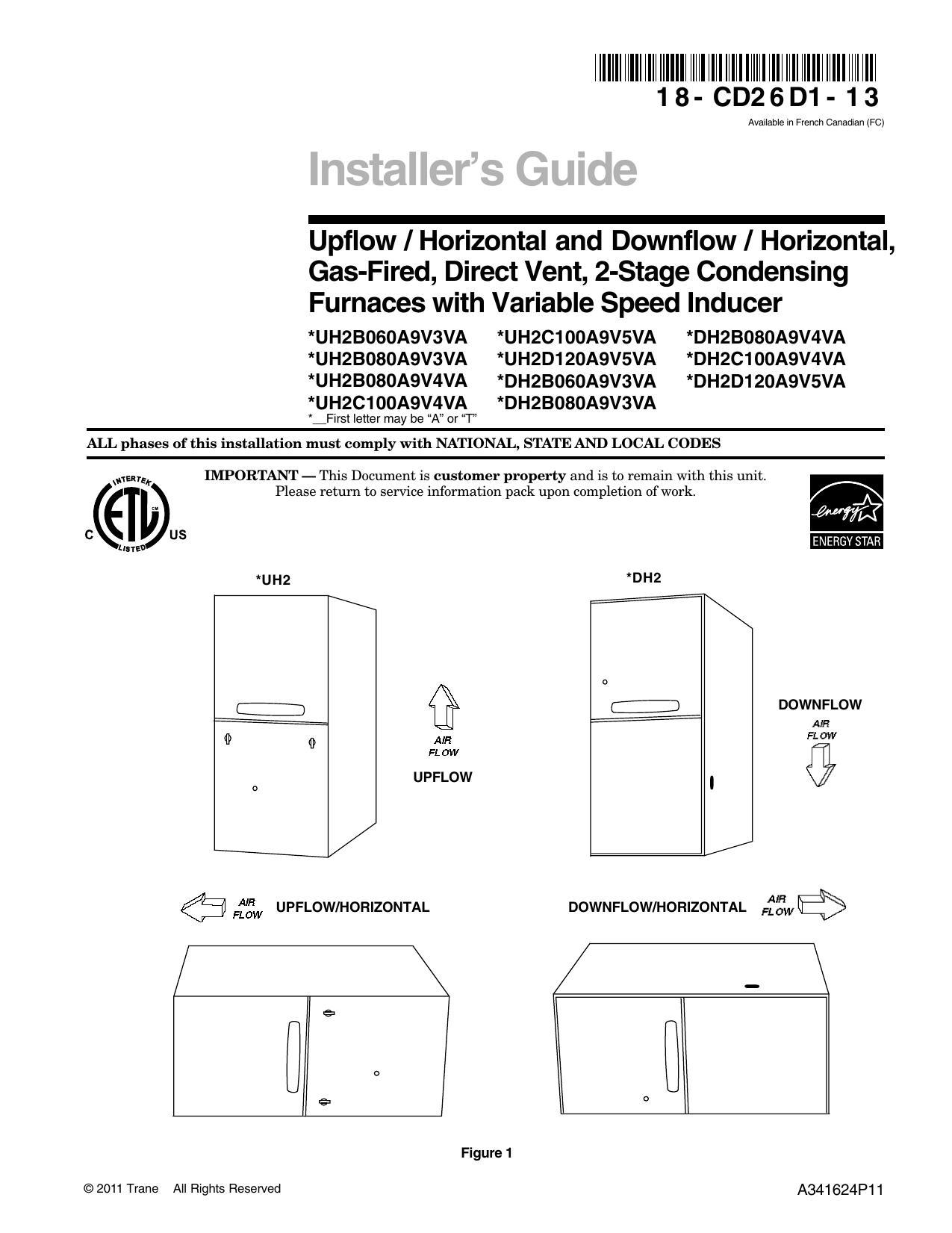 trane-installers-guide-for-2-stage-condensing-furnaces-with-variable-speed-inducer-models-uhzbogoa9v3va-uhzciooaivsva-dhzboboagv4va-uhzboboagv3va-uhzdizoagvsva-dhzciooagv4va-uhzboboagv4va-dhzbogoa9v3va-dhzdizoagvsva-uhzciooagv4va-dhzboboa9v3va.pdf