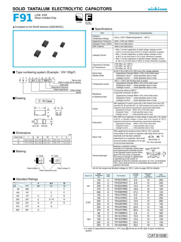nichicon-solid-tantalum-electrolytic-capacitors-low-esr-f91-and-compact-f92-series-datasheet.pdf