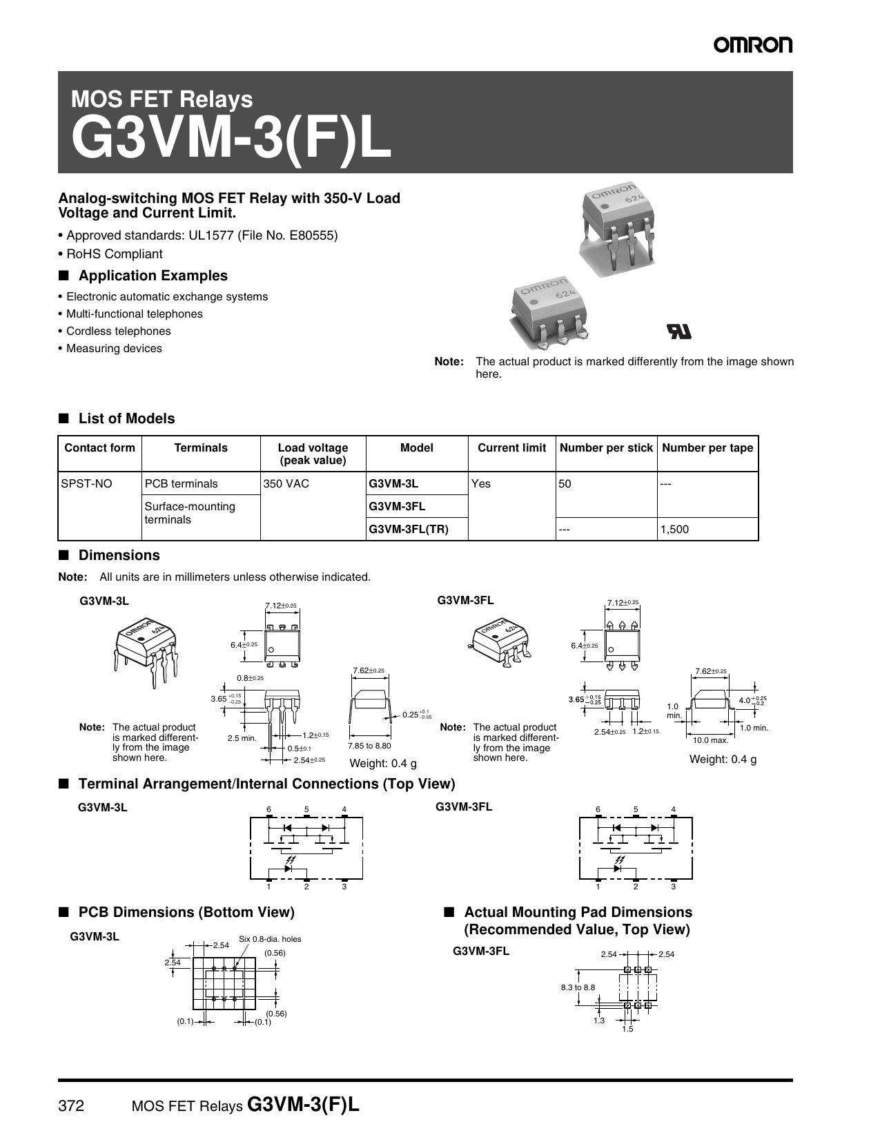 omron-g3vm-3fjl-mos-fet-relays-datasheet.pdf