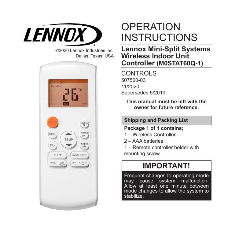 lennox-mini-split-systems---wireless-indoor-unit-controller-mostat6oq-1-operation-instructions.pdf