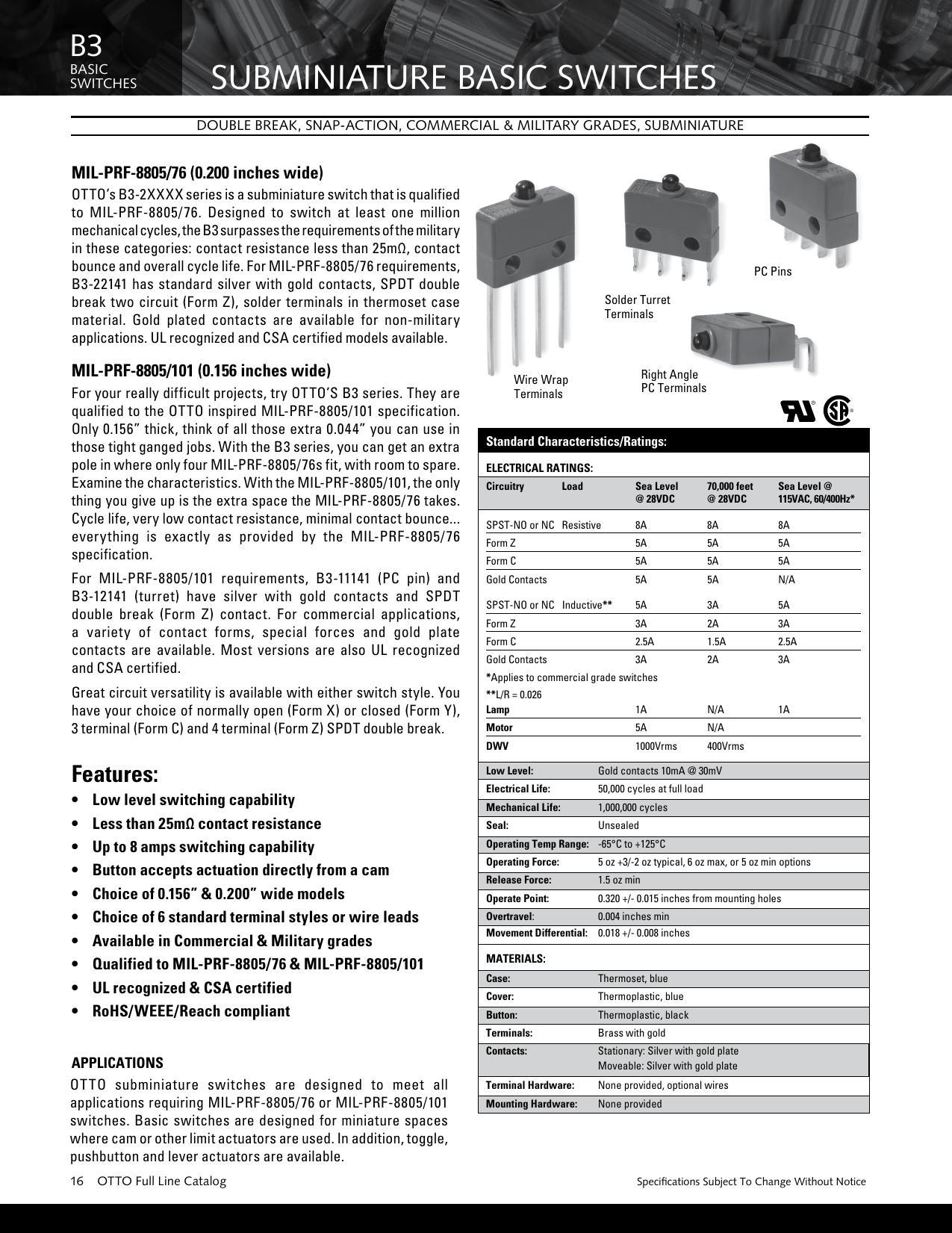 otto-b3-series-subminiature-basic-switches-datasheet.pdf