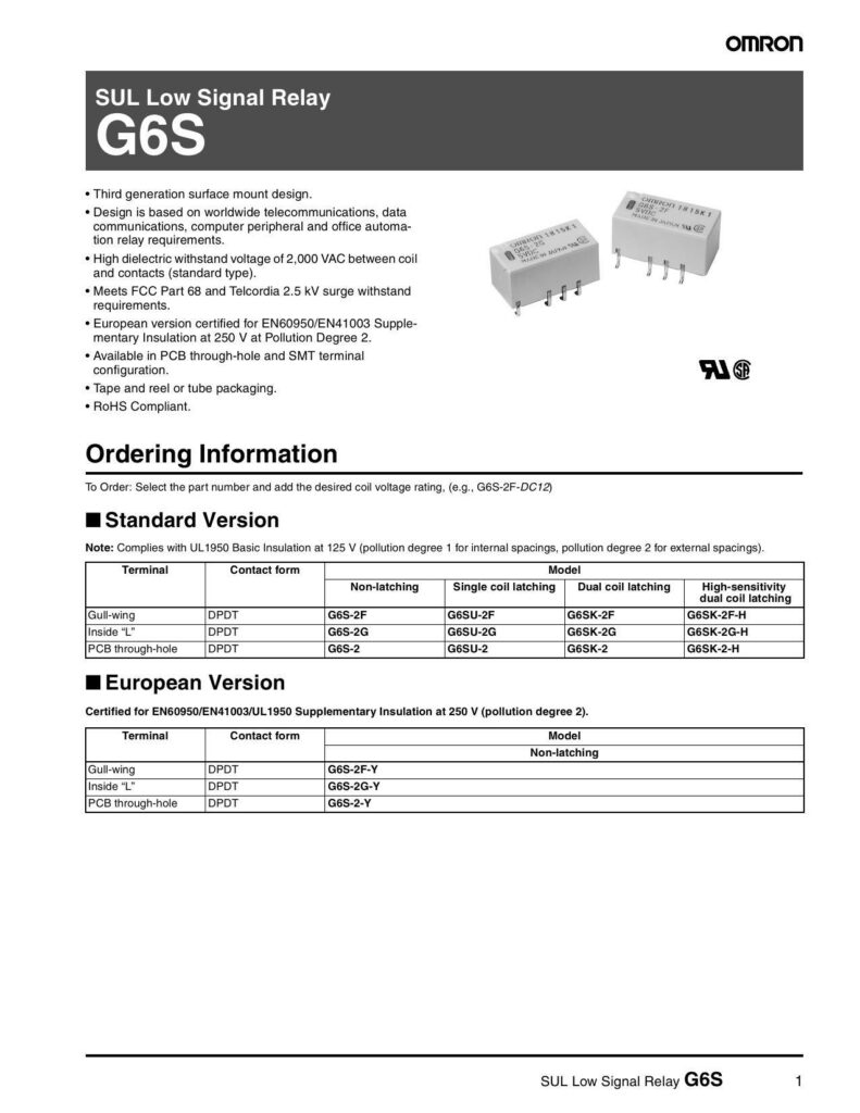 omron-sul-low-signal-relay-g6s-datasheet-summary.pdf