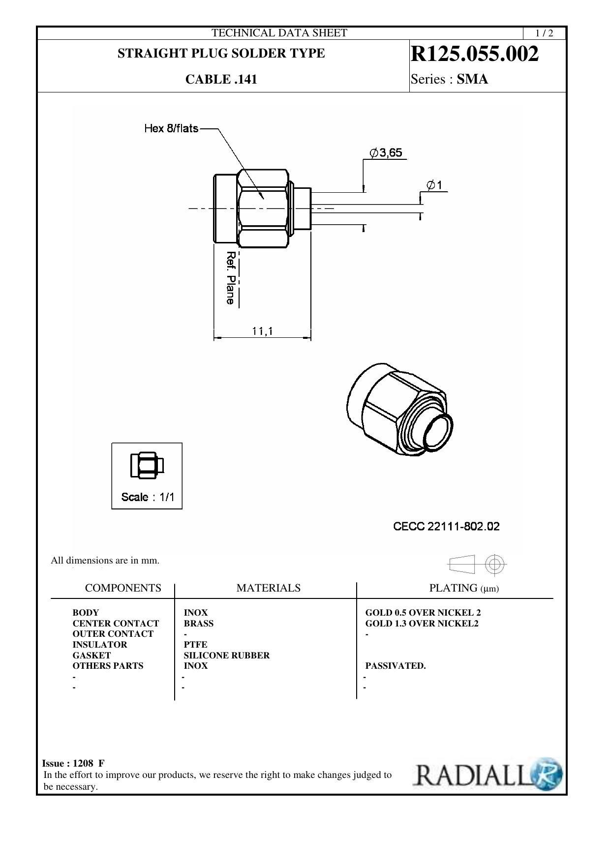 radiall-sma-series-straight-plug-solder-type-cable-141-datasheet.pdf