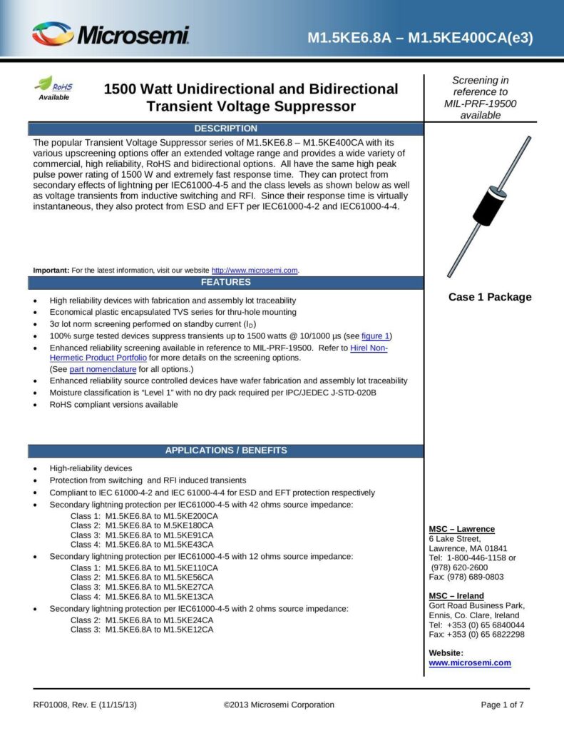 microsemi-transient-voltage-suppressor-mlske-series-datasheet.pdf