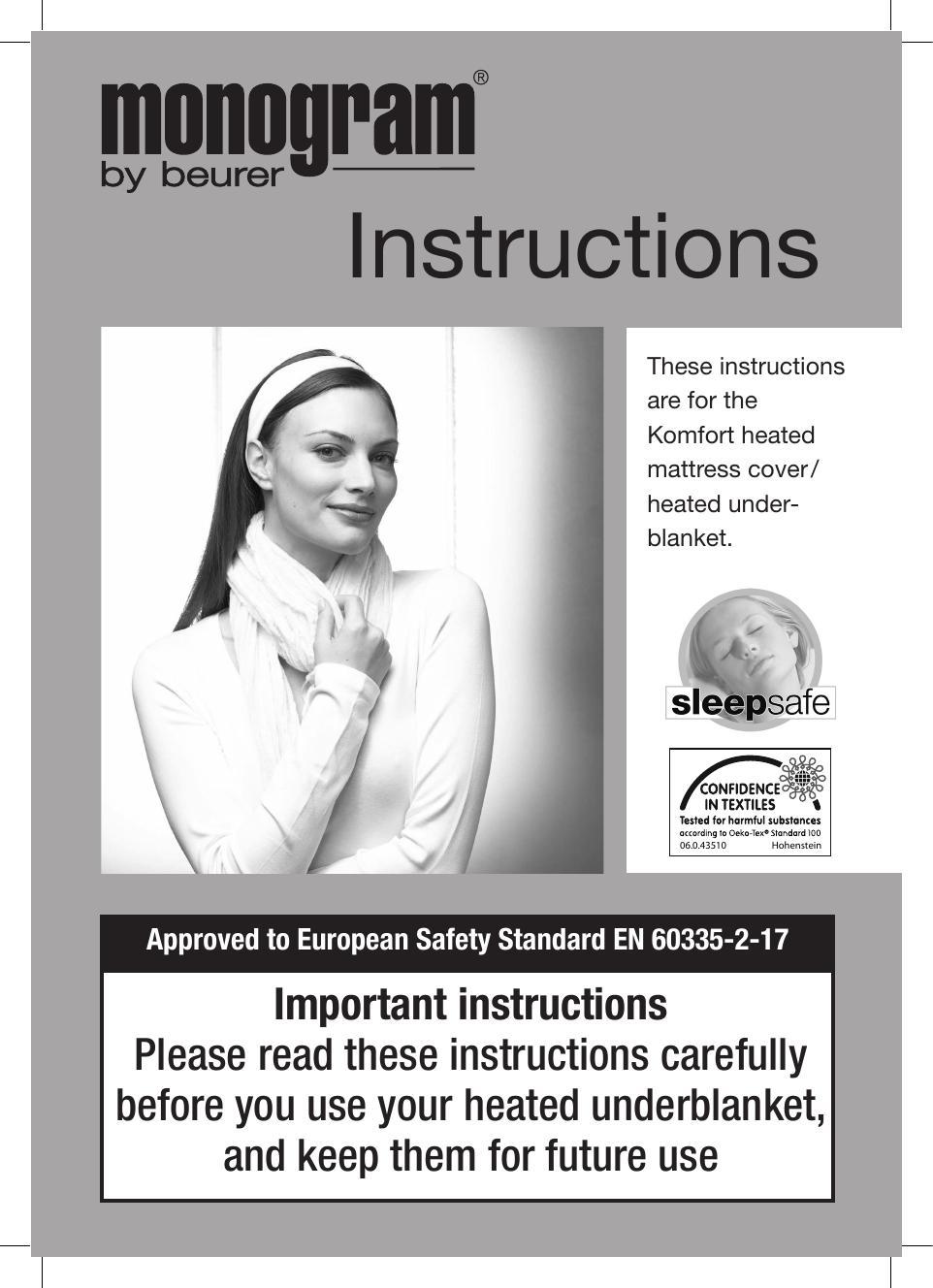 beurer-monognam-instructions-for-komfort-heated-mattress-cover-heated-under-blanket.pdf