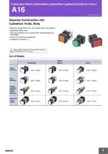 omron-a16-series-pushbutton-switches-datasheet---cylindrical-16-dia-detachable-models.pdf