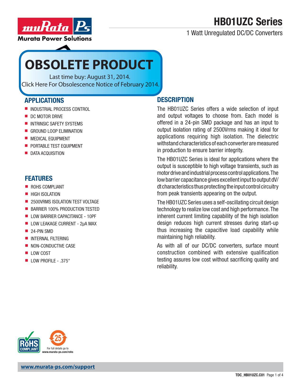 hbo1uzc-series-1-watt-unregulated-dcdc-converters-datasheet.pdf