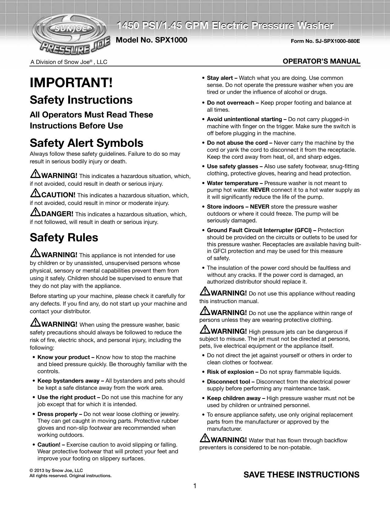 operators-manual-for-sunjoe-1450-psi-electric-pressure-washer-model-no-spx1000.pdf