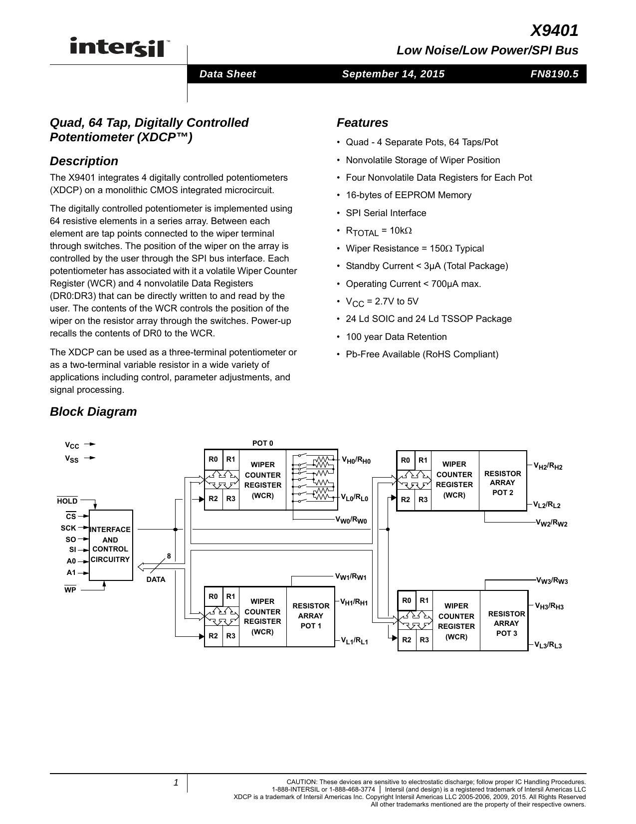 x9401-low-noise-low-power-spi-bus-quad-64-tap-digitally-controlled-potentiometer-xdcp.pdf