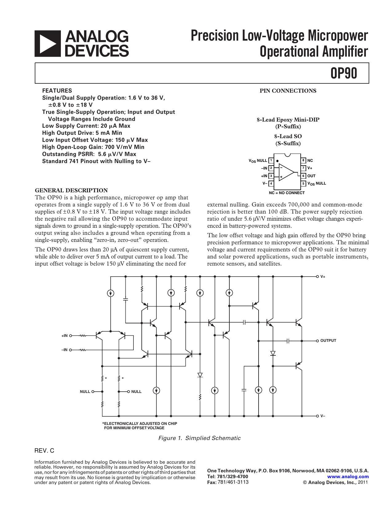 precision-low-voltage-micropower-operational-amplifier-op9o.pdf