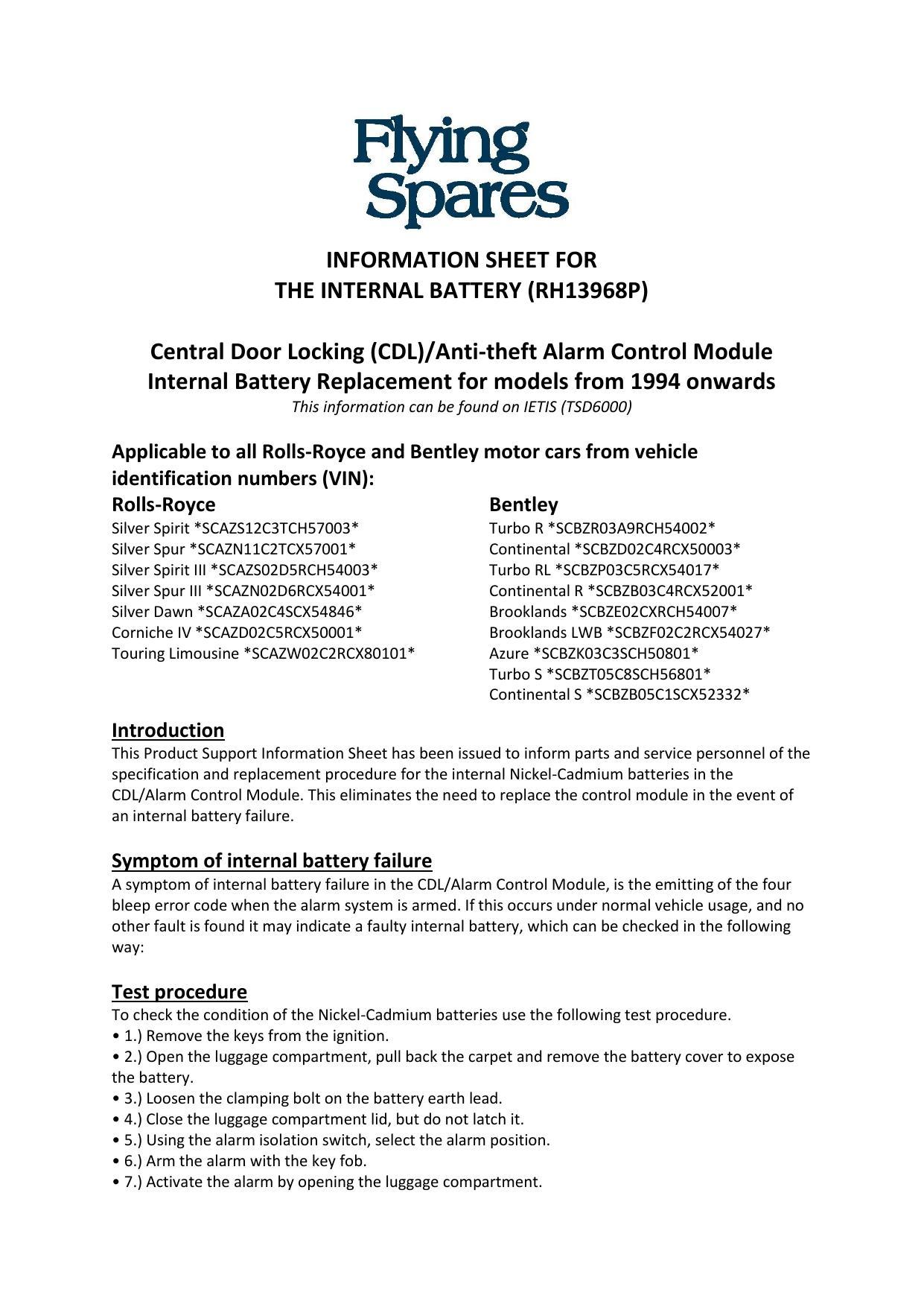 information-sheet-for-the-internal-battery-rh13968p---central-door-locking-cdl-anti-theft-alarm-control-module-internal-battery-replacement-for-rolls-royce-models-from-1994-onwards.pdf