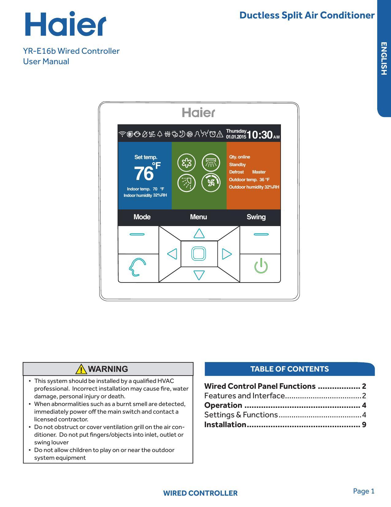 haier-yr-e16b-wired-controller-user-manual.pdf