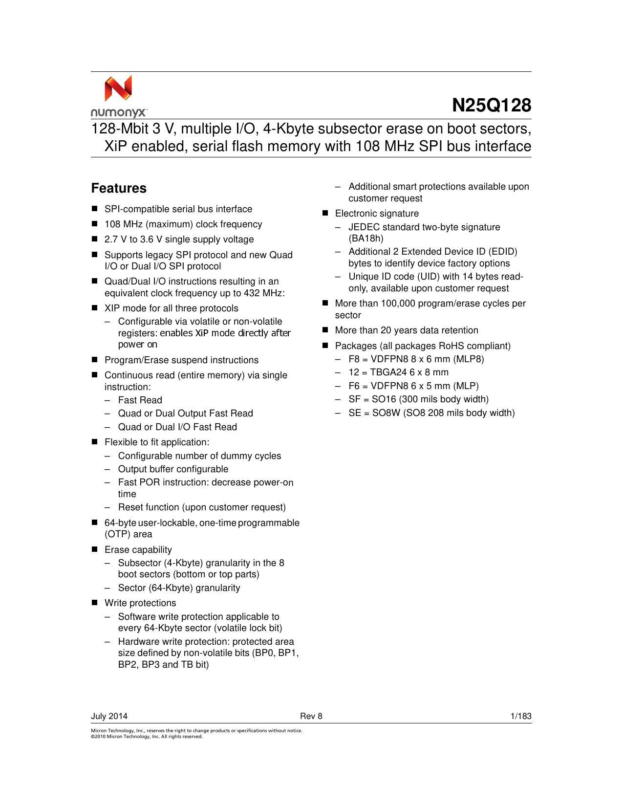 n250128-128-mbit-3-v-multiple-io-4-kbyte-subsector-erase-on-boot-sectors-xip-enabled-serial-flash-memory-with-108-mhz-spi-bus-interface.pdf