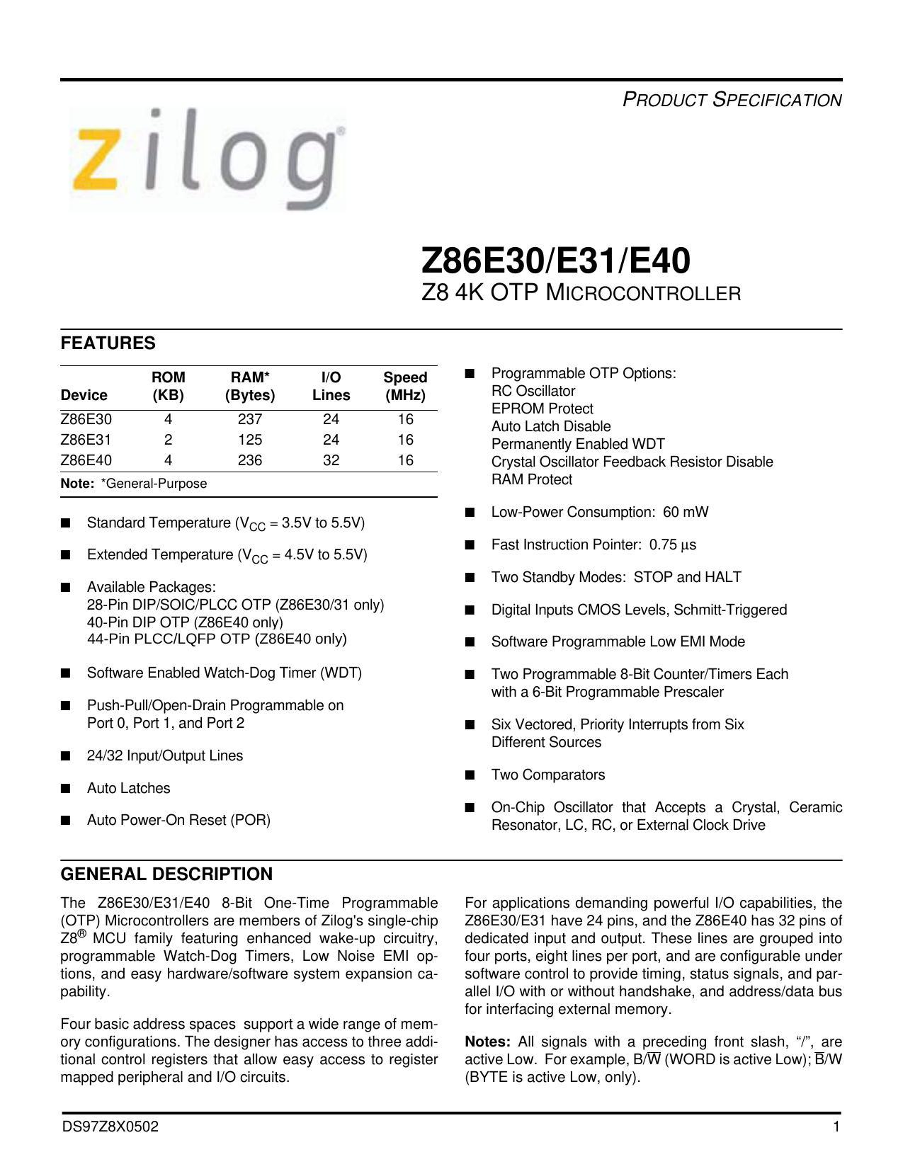 ds97z8x0502-z86e30e31e40-28-4k-otp-microcontroller.pdf