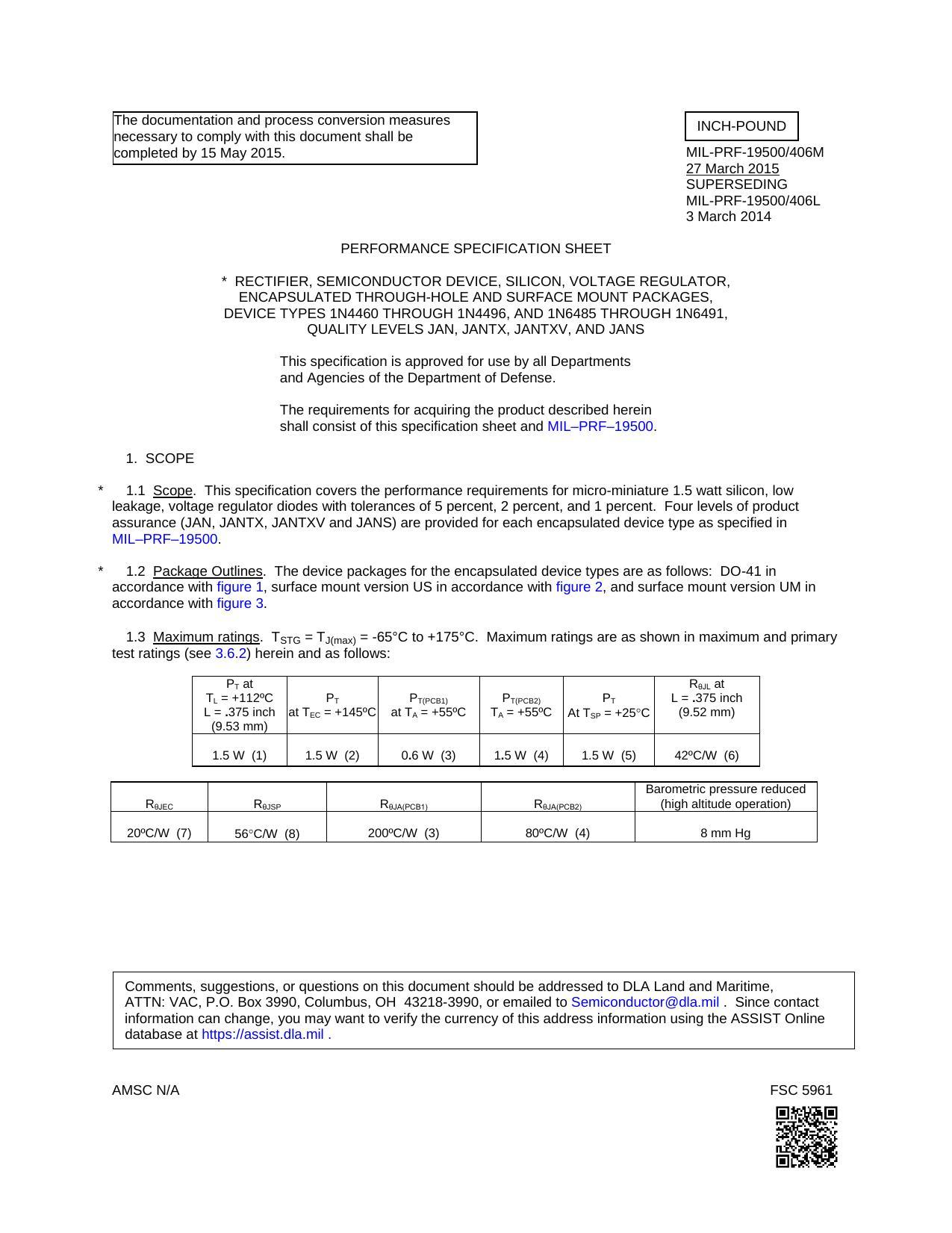 mil-prf-19500406m-performance-specification-sheet-for-rectifier-semiconductor-device-silicon-voltage-regulator.pdf