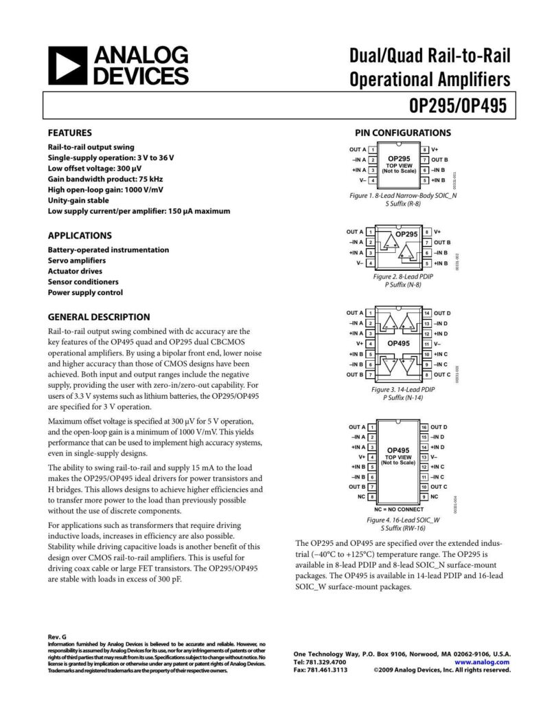 analog-devices-dualquad-rail-to-rail-operational-amplifiers-op295op495.pdf
