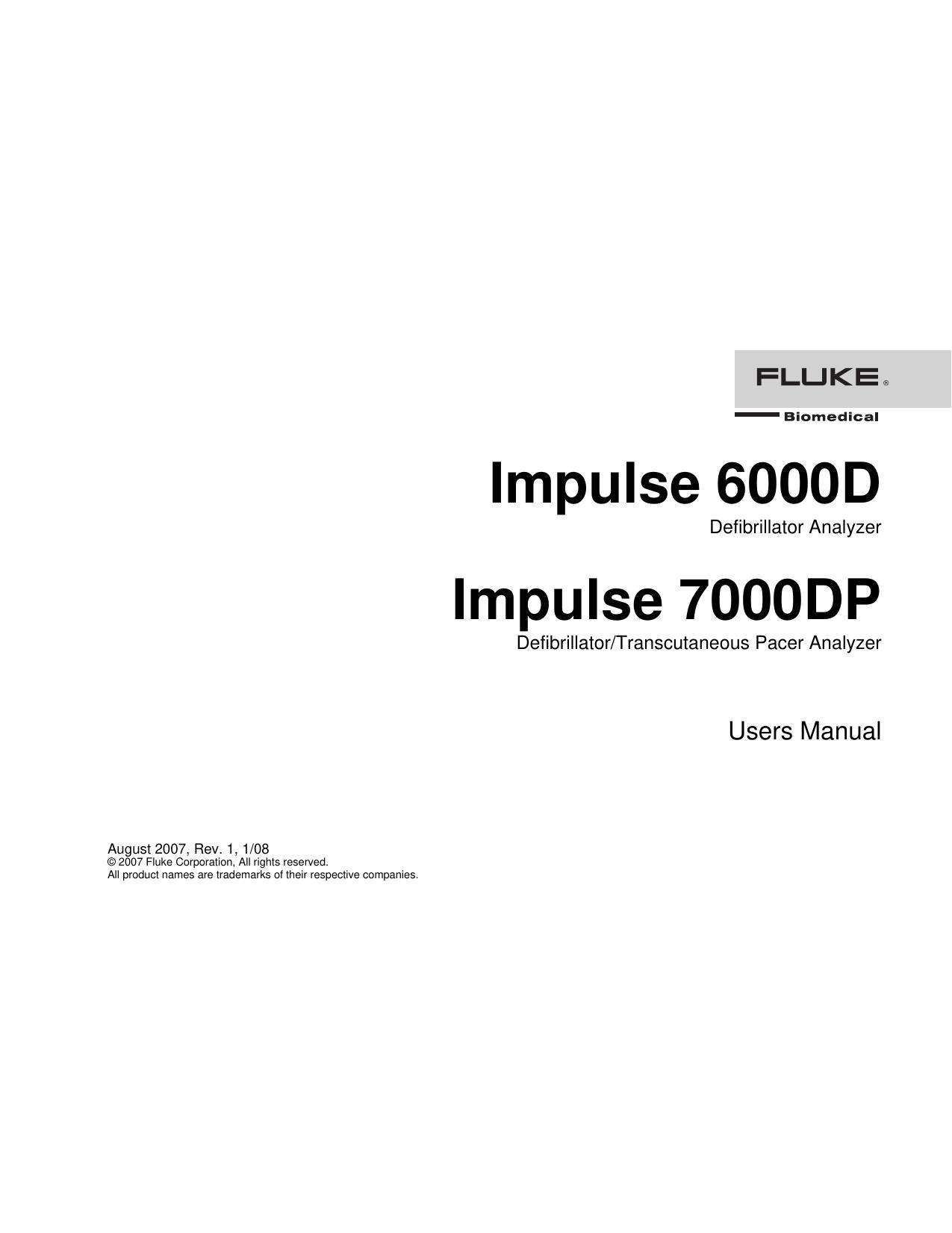 Impulse 6000D Defibrillator Analyzer User Manual – ChatWithManuals ...