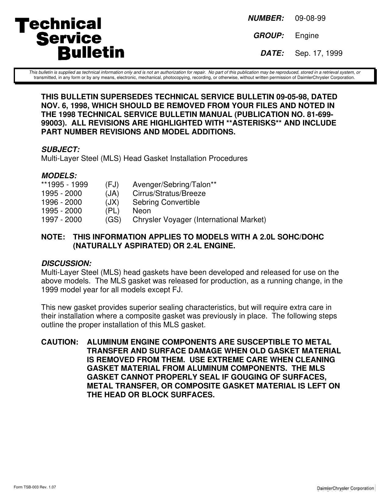 technical-service-bulletin-09-08-99-multi-layer-steel-mls-head-gasket-installation-procedures-for-1995-2000-avengersebringtalon-cirrusstratusbreeze-sebring-convertible-neon-and-chrysler-voyager.pdf