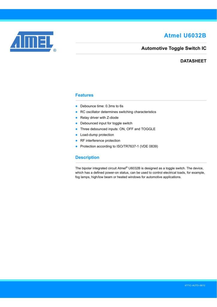 atmel-u6032b---automotive-toggle-switch-ic-datasheet.pdf