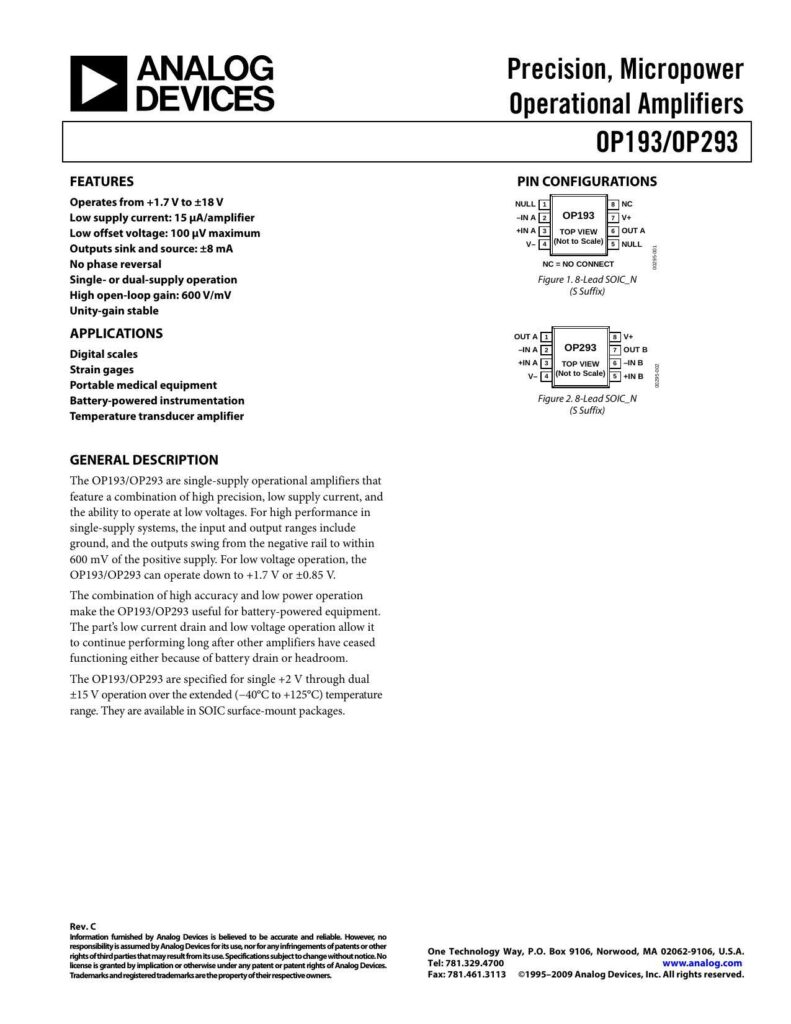 op193op293-precision-micropower-operational-amplifiers.pdf