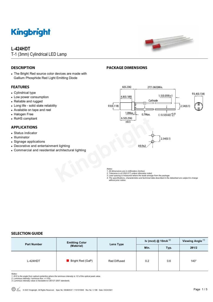 kingbright-l-424hdt-t-1-3mm-cylindrical-led-lamp.pdf