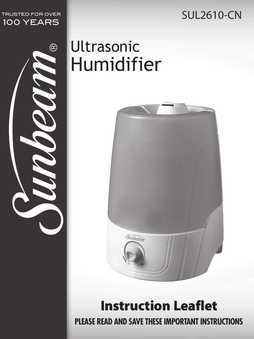 sunbeam-ultrasonic-humidifier-sul2610-cn-instruction-leaflet.pdf