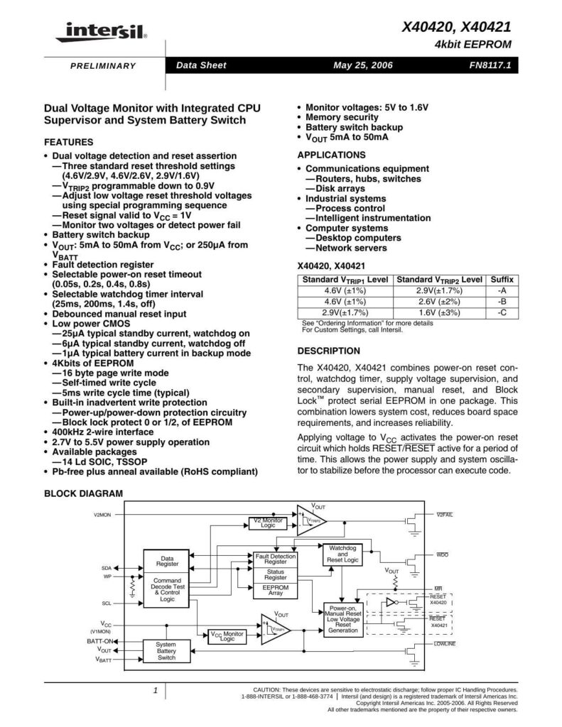 x40420-x40421-4kbit-eeprom-dual-voltage-monitor-with-integrated-cpu-supervisor-and-system-battery-switch.pdf