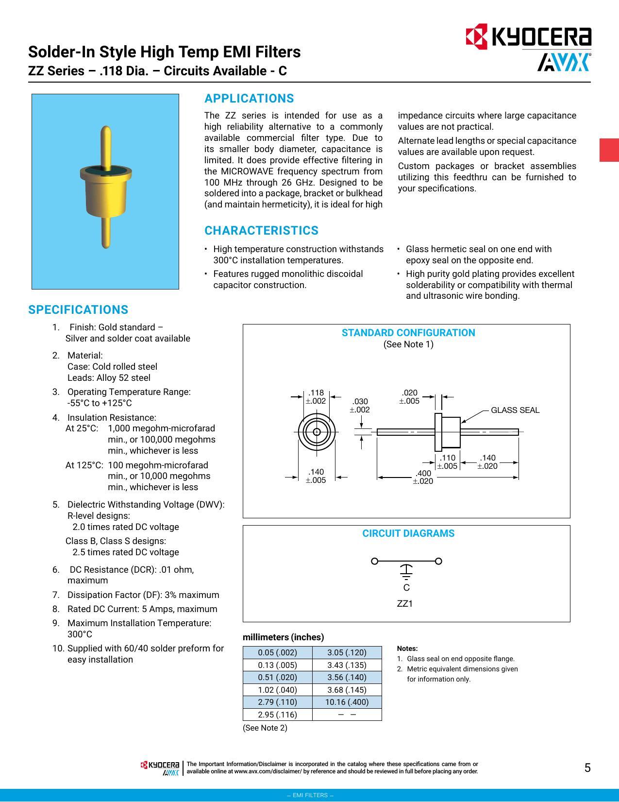 emi-filters-kyocera-iaivnc-solder-in-style-high-temp-emi-filters-zz-series-118-dia-circuits-available-c-l.pdf