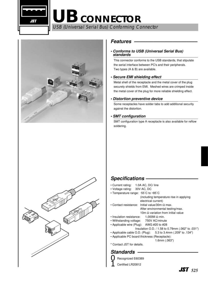 jst-ub-connector-usb-universal-serial-bus-conforming-connector.pdf