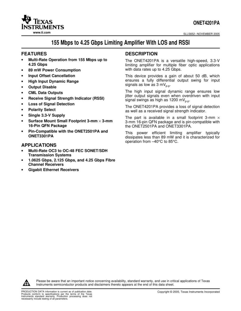 onet42oipa-155-mbps-to-425-gbps-limiting-amplifier-with-los-and-rssi.pdf