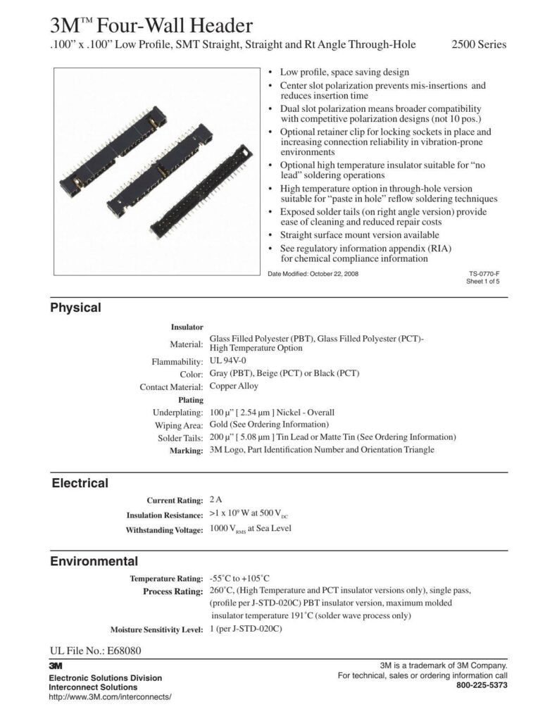 3m-tm-four-wall-header-100-x-100-low-profile-smt-straight-straight-and-rt-angle-through-hole-2500-series.pdf