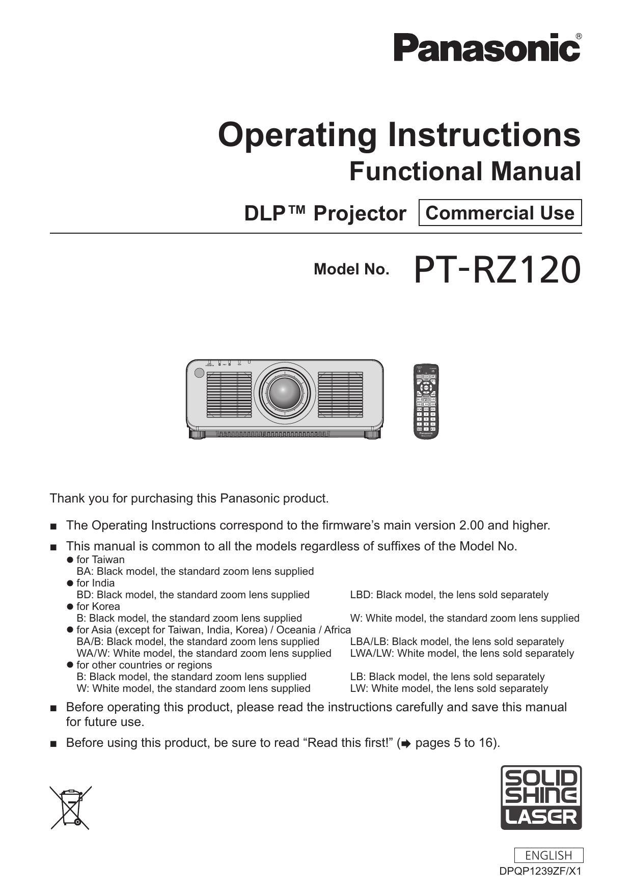 operating-instructions-functional-manual-dlptm-projector-commercial-use-model-no-pt-rz12o.pdf