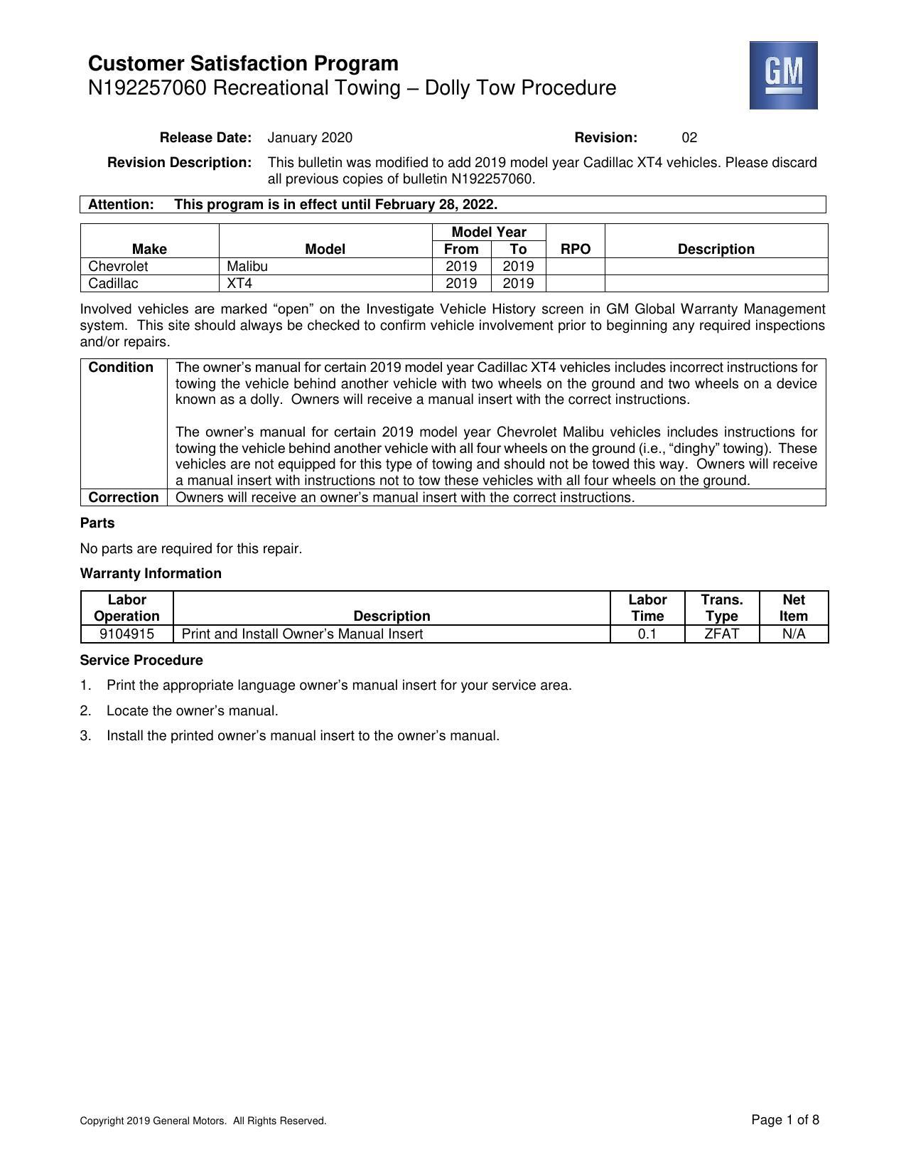 2019-cadillac-xt4-and-chevrolet-malibu-owners-manual-supplement-recreational-towing-dolly-tow-procedure.pdf