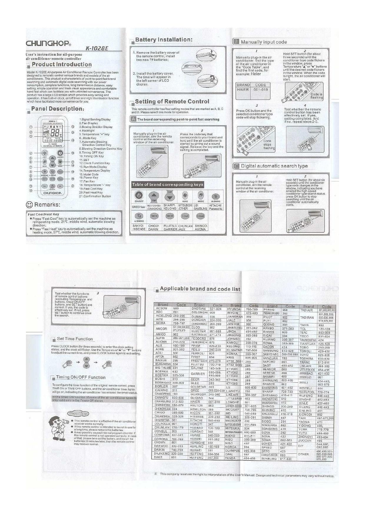 k-ioz8e-user-instruction-for-all-purpose-air-conditioner-remote-controller.pdf