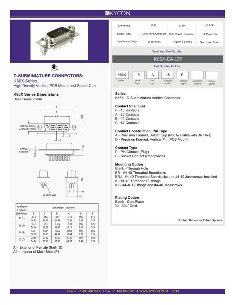 k86x-series-high-density-vertical-pcb-mount-and-solder-cup-d-subminiature-connectors.pdf