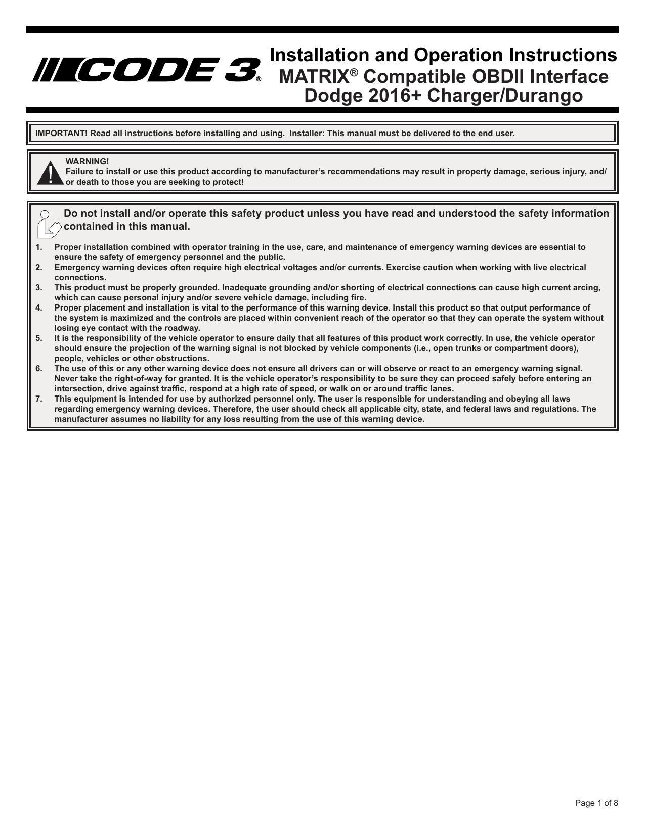 installation-and-operation-instructions-for-code3-matrix-compatible-obdii-interface-for-2016-dodge-chargerdurango.pdf