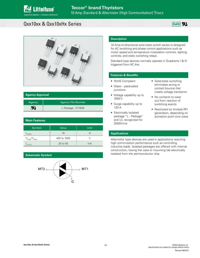 teccor-brand-thyristors-10-amp-standard-alternistor-high-communitation-triacs.pdf