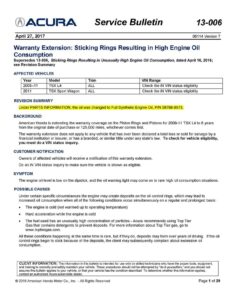 acura-2009-2011-tsx-l4-service-bulletin-warranty-extension-for-sticking-rings-resulting-in-high-engine-oil-consumption.pdf