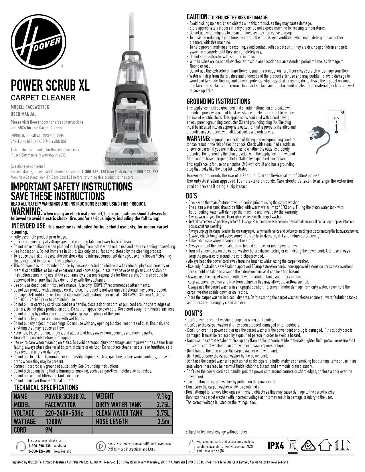 power-scrub-xl-carpet-cleaner-model-faccw2itok-user-manual.pdf