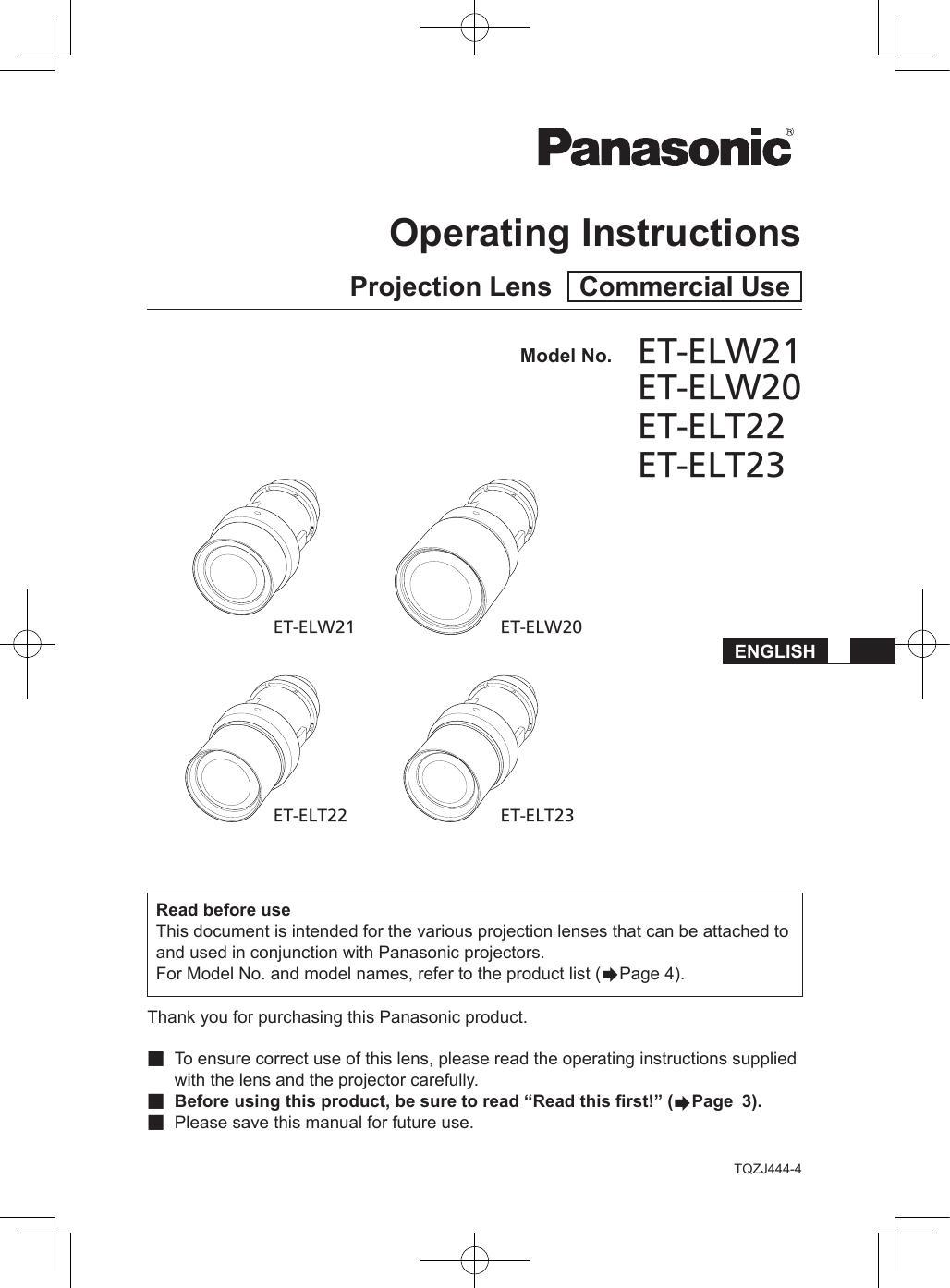 operating-instructions-projection-lens-commercial-use-model-no-et-elw2i-et-elw2o-et-elt22-et-elt23-et-elw21-et-elw2o.pdf