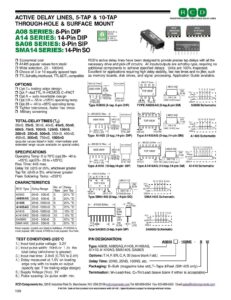 rcd-active-delay-lines-5-tap-10-tap-through-hole-surface-mount-ao8-series-8-pin-dip-rohs-terinw-a14-series-14-pin-dip-cumolani-rohs-comparble-sao8-series-8-pin-sip-sma14-series-14-pin-so.pdf