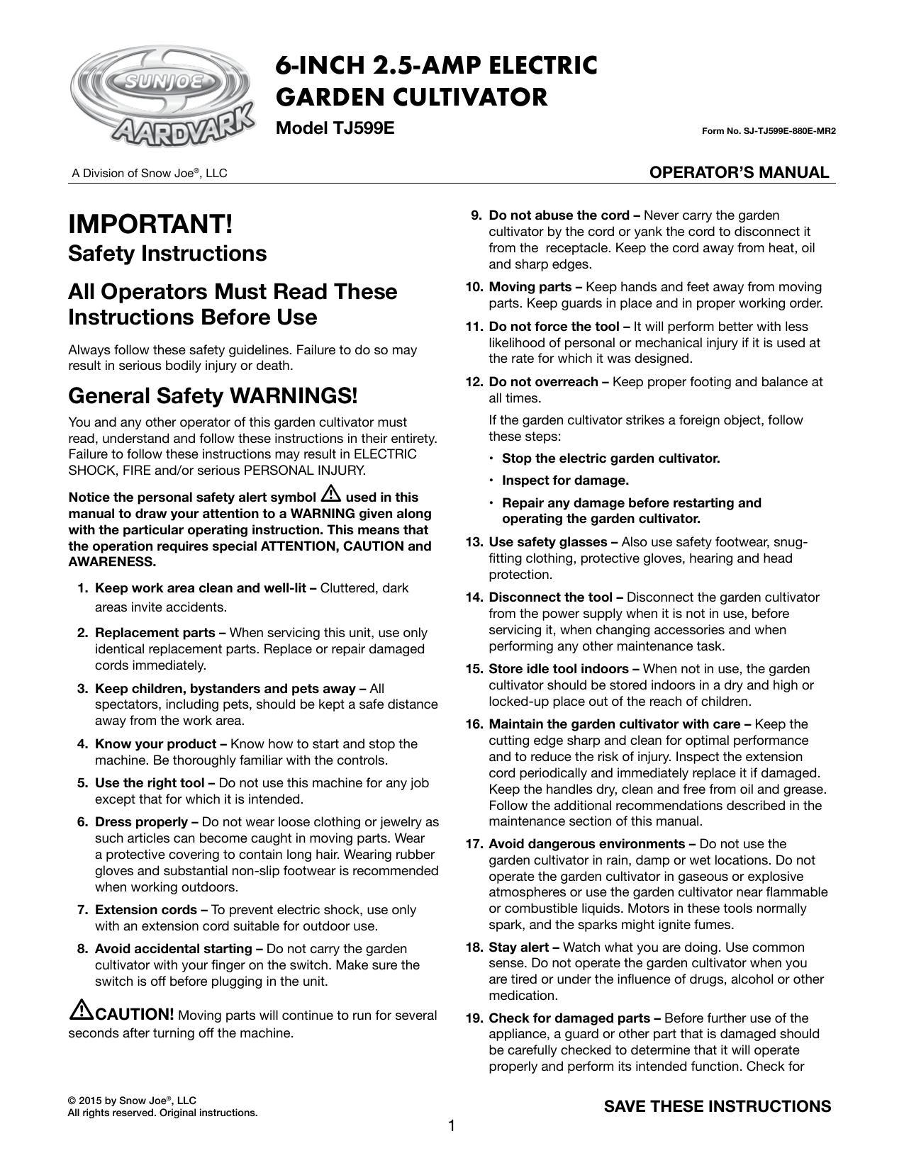 6-inch-25-amp-electric-sunjoe-garden-cultivator-aardvaark-model-tjs99e-operators-manual.pdf